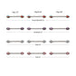 Titanium Bezel Set Teardrop Gem End Nipple Barbell (One Side Fixed, One Side Internally Threaded) | Sold by piece