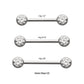 Titanium Internally Threaded Bezel Set Gem End Nipple Barbell (One Side Fixed, One Side Internally Threaded ) | Sold by piece
