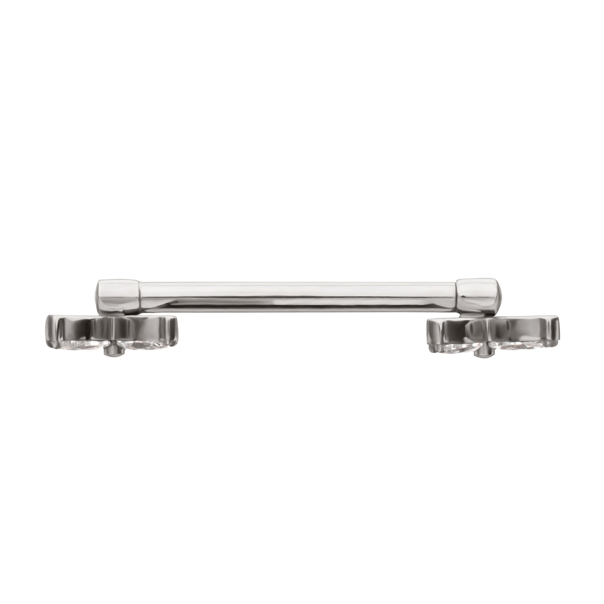 Titanium Internally Threaded Prong Set Butterfly CZ Gem End Nipple Barbell (One Side Fixed, One Side Internally Threaded) | Sold by piece