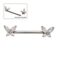 Titanium Internally Threaded Prong Set CZ Gem Triangle Shape End Nipple Barbell (One Side Fixed, One Side Internally Threaded) | Sold by piece