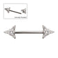 Titanium Internally Threaded Prong Set CZ Gem Triangle Shape End Nipple Barbell (One Side Fixed, One Side Internally Threaded) | Sold by piece