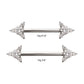 Titanium Internally Threaded Prong Set CZ Gem Triangle Shape End Nipple Barbell (One Side Fixed, One Side Internally Threaded) | Sold by piece
