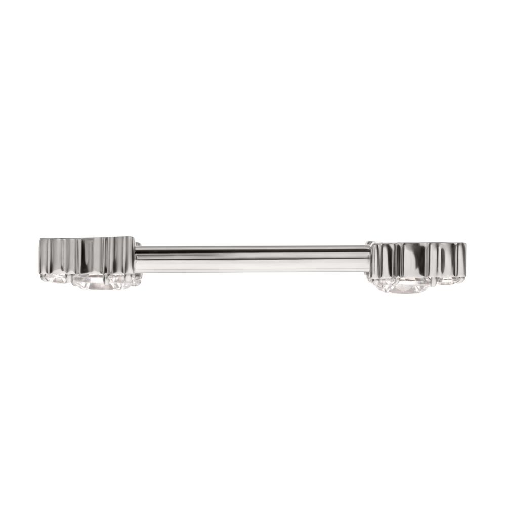 Titanium Internally Threaded Prong Set CZ Gem Triangle Shape End Nipple Barbell (One Side Fixed, One Side Internally Threaded) | Sold by piece