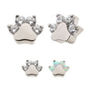 Titanium Internally Threaded with Opal/CZ 4-Cluster Paw Top