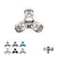 Titanium Internally Threaded Petite Trinity Top with 1.2mm Prong Set Gem