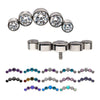 Titanium Internally Threaded with 5 Bezel Set AAA CZ/Swarovski Zirconia/Synthetic Opal Cluster Top