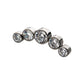 Titanium Internally Threaded with 5 Bezel Set AAA CZ/Swarovski Zirconia/Synthetic Opal Cluster Top