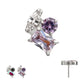 Titanium Threadless "Harmony Cluster" Prong Set Gem Top