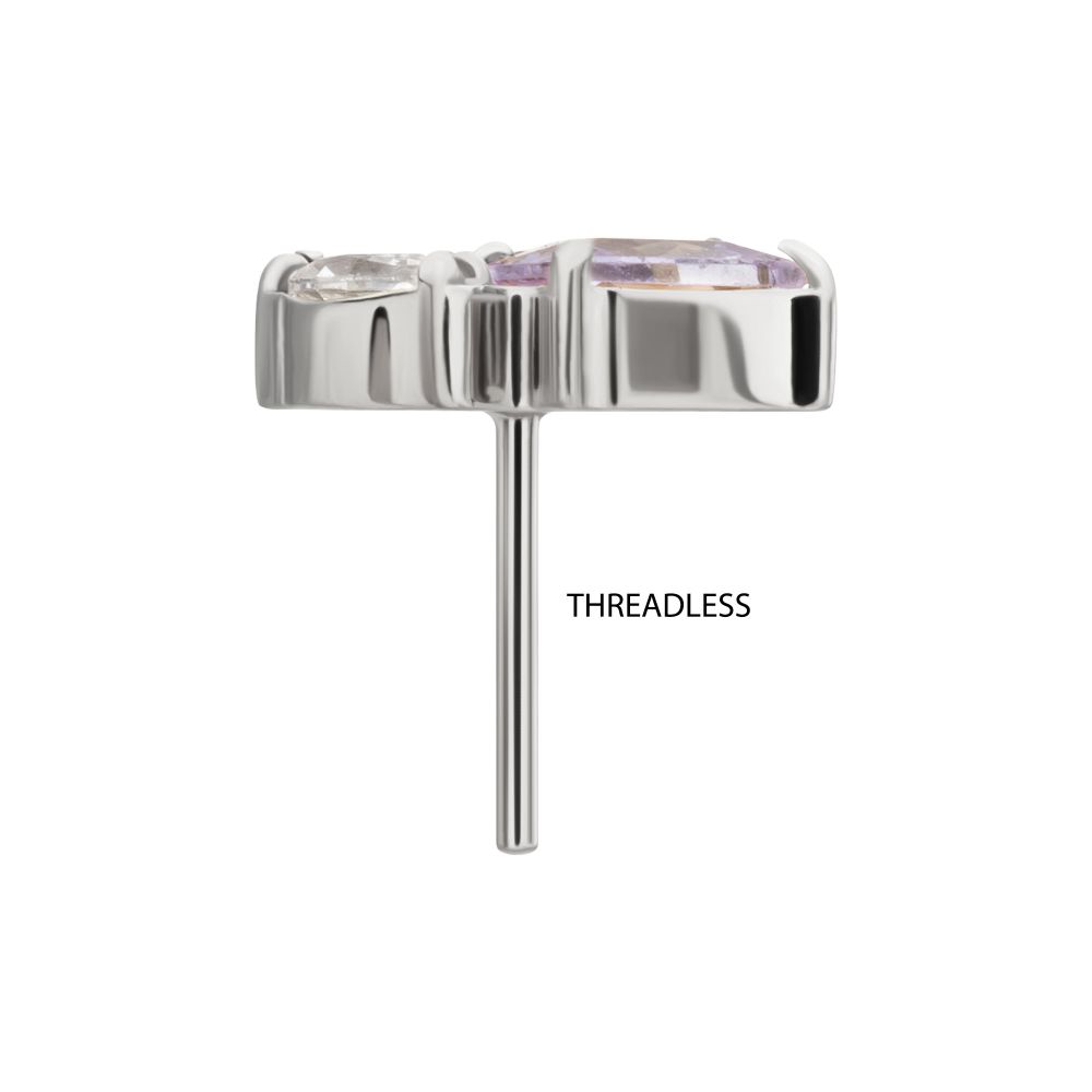 Titanium Threadless "Harmony Cluster" Prong Set Gem Top