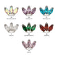 Titanium Threadless Prong Set 3-Marquise Gem Fan Cluster Top