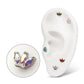 Titanium Threadless Prong Set 3-Marquise Gem Fan Cluster Top