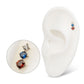 Titanium Threadless Triple Cluster Prong Set Gem Top
