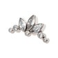 Titanium Threadless Bezel Set Marquise & Round Gem Cluster Top