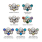 Titanium Threadless with 4mm & 2.5mm Bezel Set AAA CZ/Opal Cluster Top