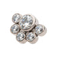 Titanium Threadless with 4mm & 2.5mm Bezel Set AAA CZ/Opal Cluster Top