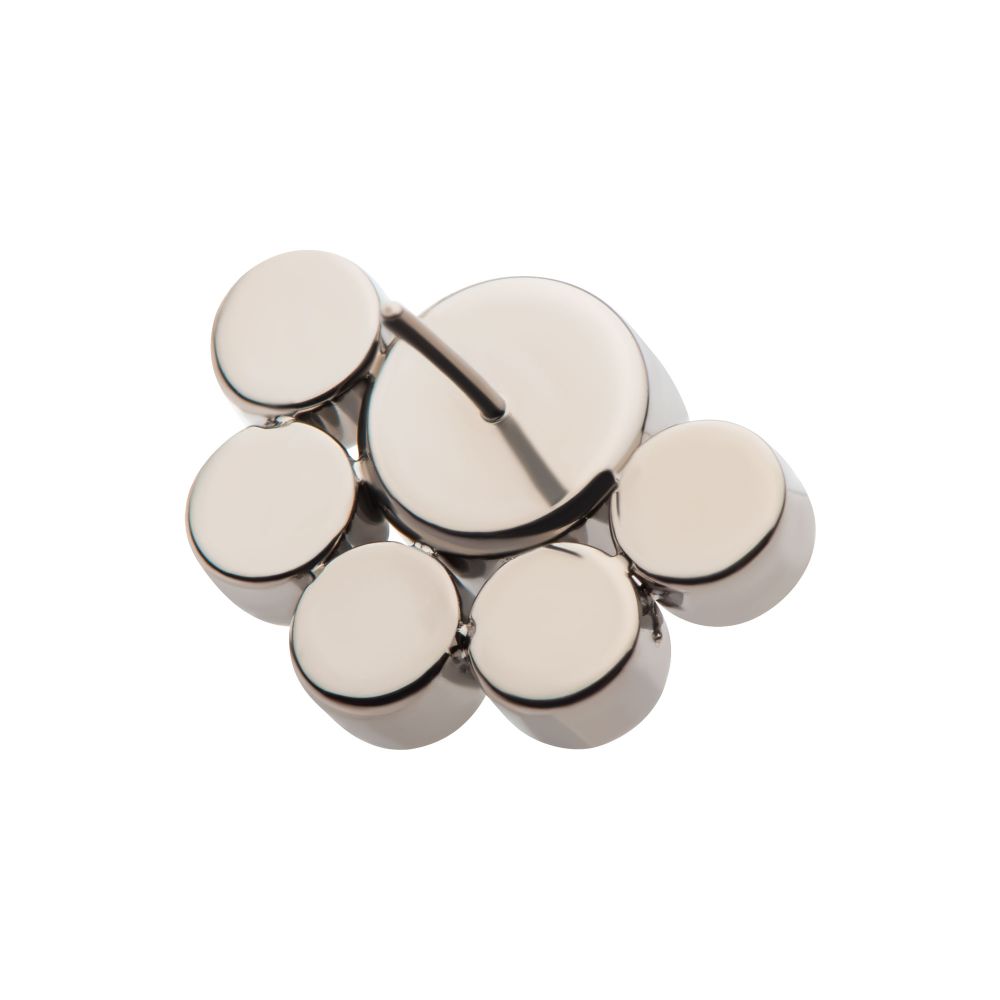 Titanium Threadless with 4mm & 2.5mm Bezel Set AAA CZ/Opal Cluster Top