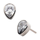 Titanium Threadless with Bezel Set CZ Pear-Shaped Top