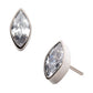 Titanium Threadless with Bezel Set CZ Marquise Shape Top