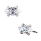 Titanium Threadless with Prong Set Marquise Clear AAA CZ Top