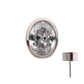 Titanium Threadless with Bezel Set CZ Oval Shape Top