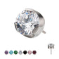 Titanium Threadless Semi-Bezel Set Gem Top