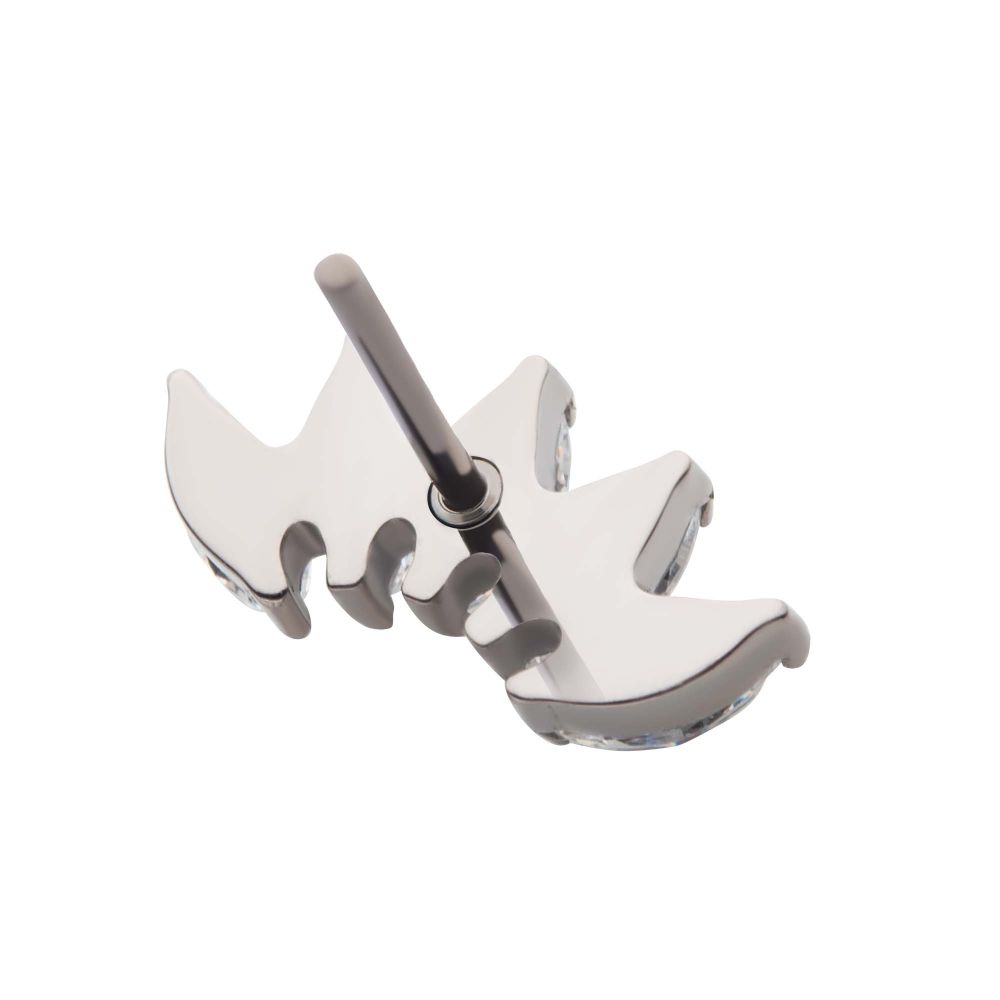 Titanium Threadless with Prong Set Marquise CZ 5-Cluster Top