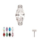 Titanium Threadless Double V-Prong 3mm Marquise Gem Top