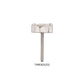 Titanium Threadless Double V-Prong 3mm Marquise Gem Top