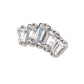 Titanium Threadless with Prong Set Trapezoid CZ 5-Cluster Top