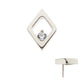 Titanium Threadless Rhombus Shape with Clear CZ Top