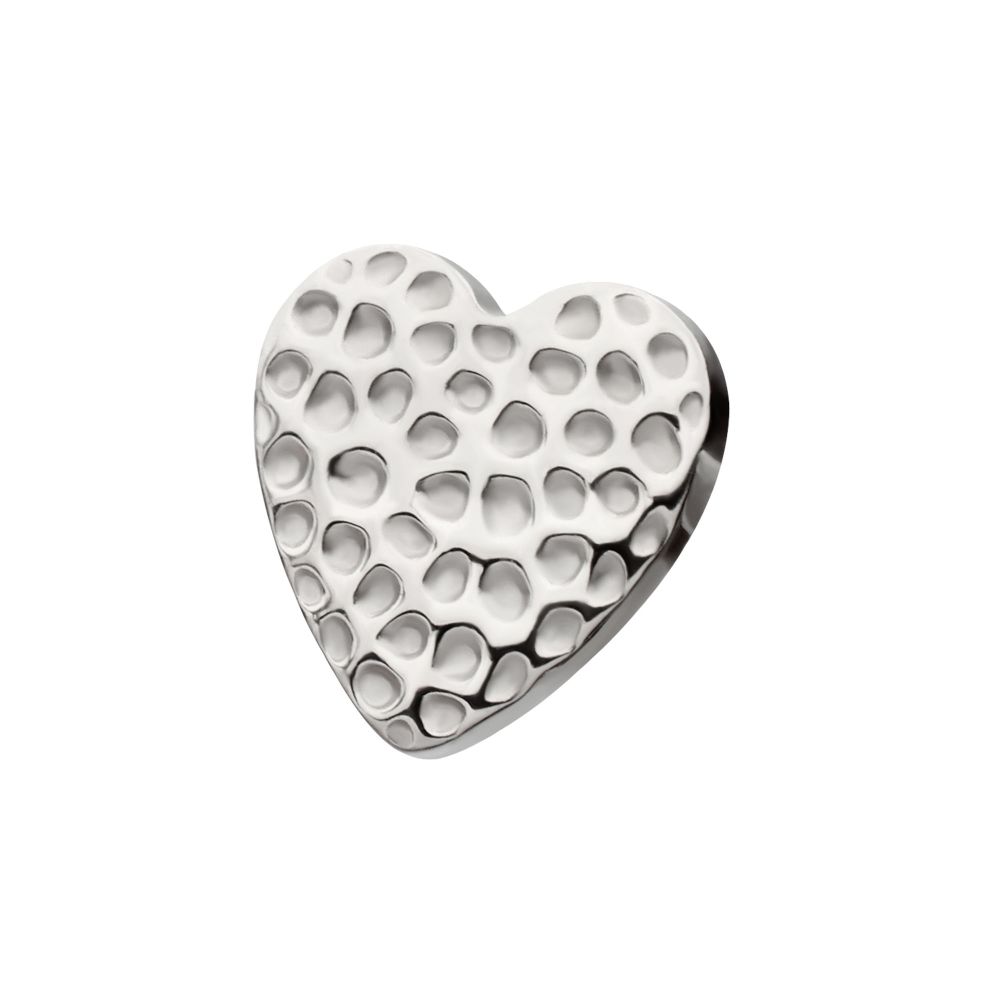 Titanium Threadless Hammered Heart Top