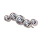 Titanium Threadless Bezel Set CZ/Opal Oscillating 5-Cluster Top