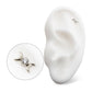 Titanium Threadless Bezel Set Round Gem Triple Moon Phase Top
