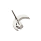 Titanium Threadless Crescent Moon with Prong Set CZ Top