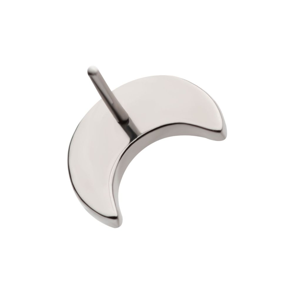 Titanium Threadless Hammered Crescent Moon Top