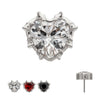 Titanium Threadless Prong Set Gem Heartbreaker Edge Top