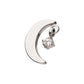 Titanium Threadless Crescent Moon Top with Dangle Pronged Round CZ