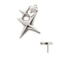 Titanium Threadless Double Celestial Star Top with Prong Set Gem
