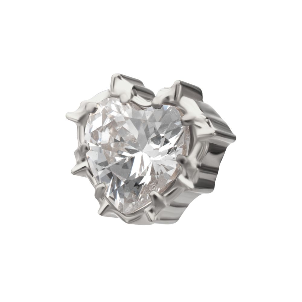 Titanium Threadless Prong Set Gem Heartbreaker Edge Top