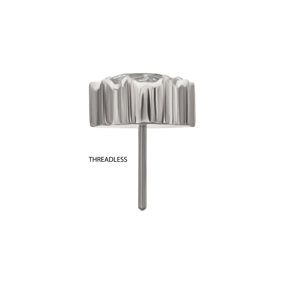 Titanium Threadless Prong Set Gem Heartbreaker Edge Top