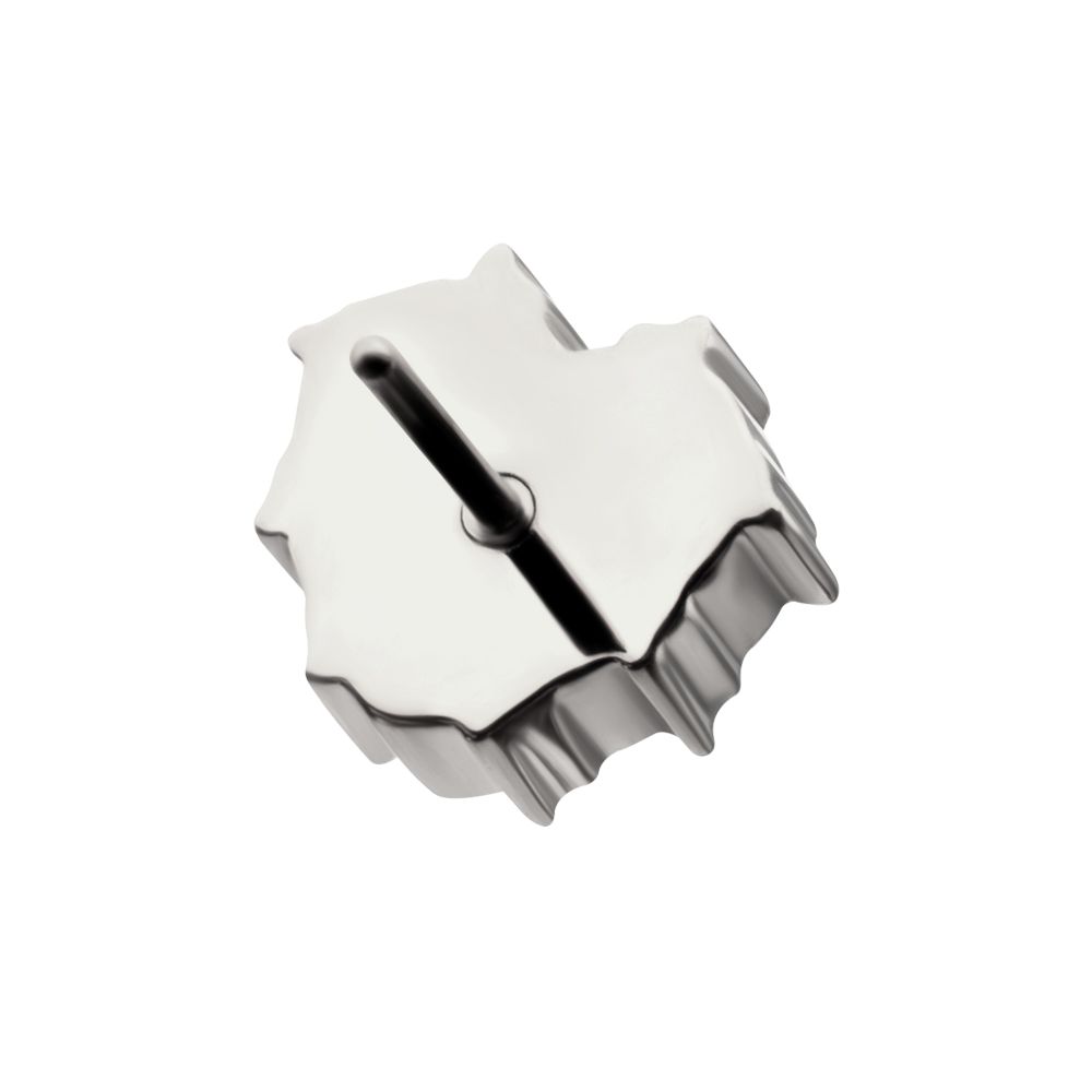 Titanium Threadless Prong Set Gem Heartbreaker Edge Top