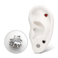 Titanium Threadless Prong Set Gem Heartbreaker Edge Top