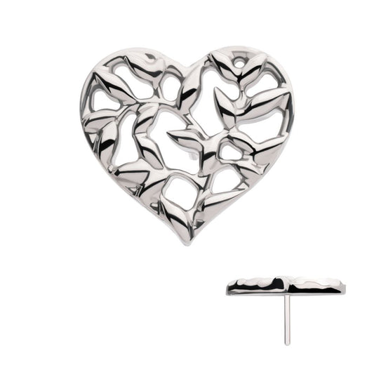 Titanium Threadless Heart of Vines Top