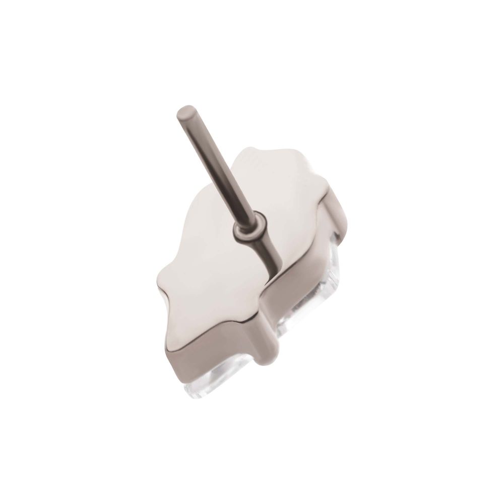 Titanium Threadless Prong Set Kite Shaped CZ Top