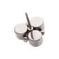 Titanium Threadless 4-Bead Bezel Round CZ/Opal 3-Cluster Top