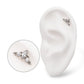 Titanium Threadless Beaded Bezel Set Marquise & Round Gem 3-Cluster Top