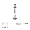 Titanium Threadless Dangle Bezel Round Gem Dagger Top