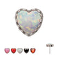Titanium Threadless Prong Edge Opal Heart Top