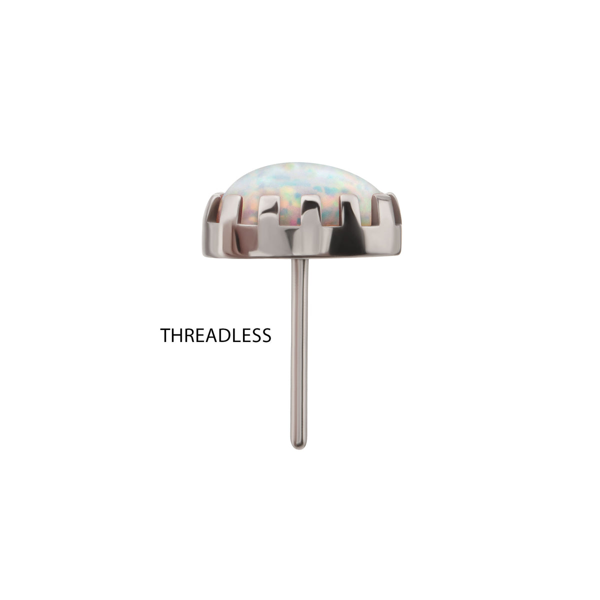 Titanium Threadless Prong Edge Opal Heart Top