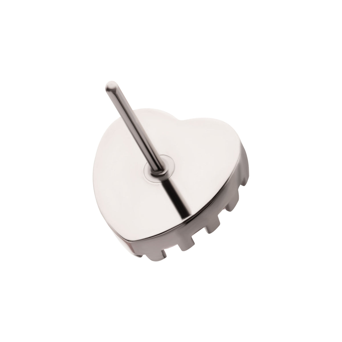 Titanium Threadless Prong Edge Opal Heart Top